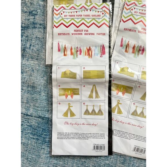 All Black DIY Tissue Paper Tassel Garland Large Balloon Party Supplies - Picture 3 of 7